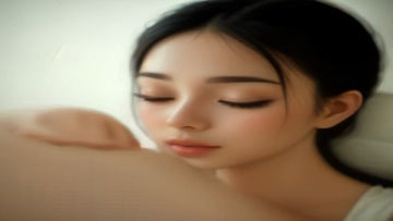 Client with sensitive eyes receiving lash extensions comfortably