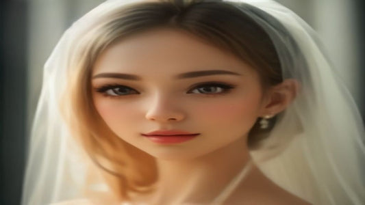 Bride with stunning bridal makeup with lash extensions on her wedding day